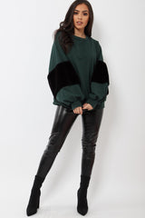 Green Jumper with Fur Sleeves - Stephanie-Jumper