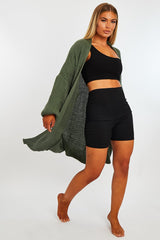 Green Longline Knit Cardigan - Abbie-Cardigans