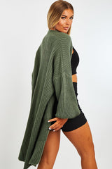 Green Longline Knit Cardigan - Abbie-Cardigans