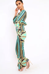 Green Pattern Print Co-ord -Hasna-Co-ords