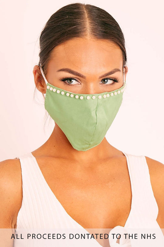 Green Pearl Detail Face Mask - Lula
