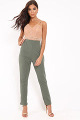 Green Pinstripe Tapered Trousers - Paighton-Trousers