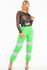 Green Reflective Belted Trousers - Gennie-Trousers