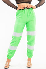 Green Reflective Belted Trousers - Gennie-Trousers