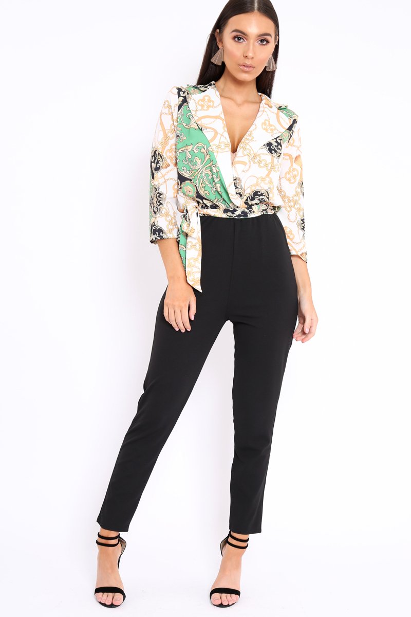 Green Scarf jumpsuit - Gena-Jumpsuits