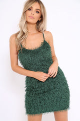 Green Shimmery Shaggy Dress - Sophie-Dresses