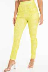 Green Snake Print Crepe Tapered Trousers - Giulia-Trousers