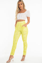 Green Snake Print Crepe Tapered Trousers - Giulia-Trousers