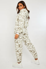 Green Tie Dye Cropped Oversized Hoodie and Joggers Co-ord - Karenza-Loungewear