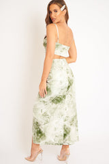Green Tie Dye Midi Skirt and Crop Top Co-ord - Lisa-Co-ords