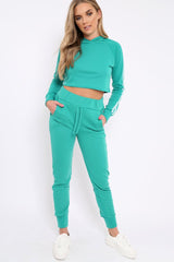 Green Tracksuit with White Side Stripe - Kady-Co-ords