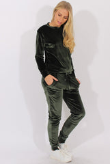 Green Velvet Tracksuit - Liv-Tracksuits
