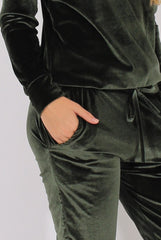 Green Velvet Tracksuit - Liv-Tracksuits