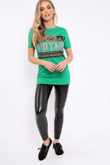 Green Vintage Slogan T-shirt - Aaya-Tops