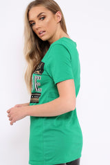Green Vintage Slogan T-shirt - Aaya-Tops