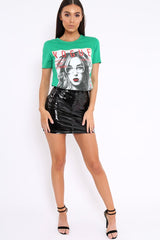 Green Vogue Slogan T-shirt - Alana-Tops