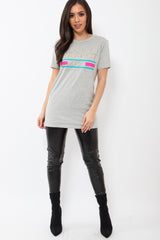 Grey Always Perfect Slogan T-shirt - Analise-Tops