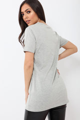 Grey Always Perfect Slogan T-shirt - Analise-Tops