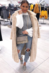 Grey And White Knitted High Neck Oversized Jumper - Cerina-Jumper