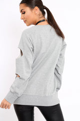 Grey Anti Social Slogan Jumper - Aaruhi-Jumper