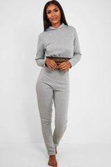 Grey Aztec Trim Loungewear Set - Galena-Loungewear