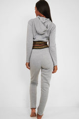 Grey Aztec Trim Loungewear Set - Galena-Loungewear