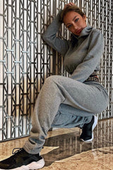 Grey Aztec Trim Loungewear Set - Galena-Loungewear