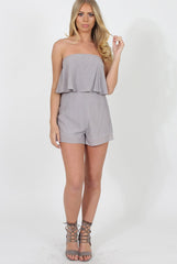 Grey Bandeau Playsuit - Collette-Playsuits