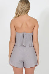 Grey Bandeau Playsuit - Collette-Playsuits
