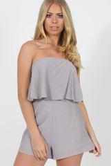 Grey Bandeau Playsuit - Collette-Playsuits