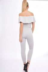 Grey Bardot Frill Co-ord - Kammie-Co-ords