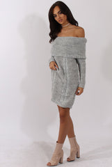 Grey Bardot Heavy Knit Jumper Dress - Suzy-Jumper