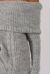 Grey Bardot Heavy Knit Jumper Dress - Suzy-Jumper