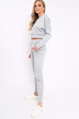 Grey Bardot Sweatshirt and Joggers Loungewear Set - Marnie-Loungewear