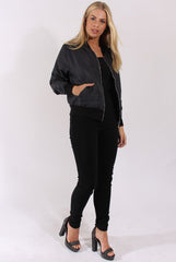 Grey Bomber Jacket - Maisie-Jackets