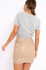 Grey Bonjour Slogan T-shirt - Elisabeth-Tops