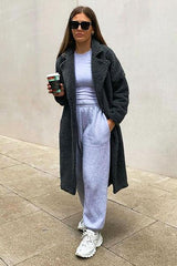 Grey Borg Teddy Midi Coat - Leata-Coats