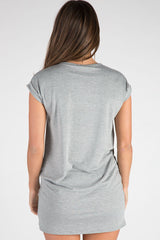 Grey Born To Fly Slogan T-Shirt Dress - Isabella-Dresses