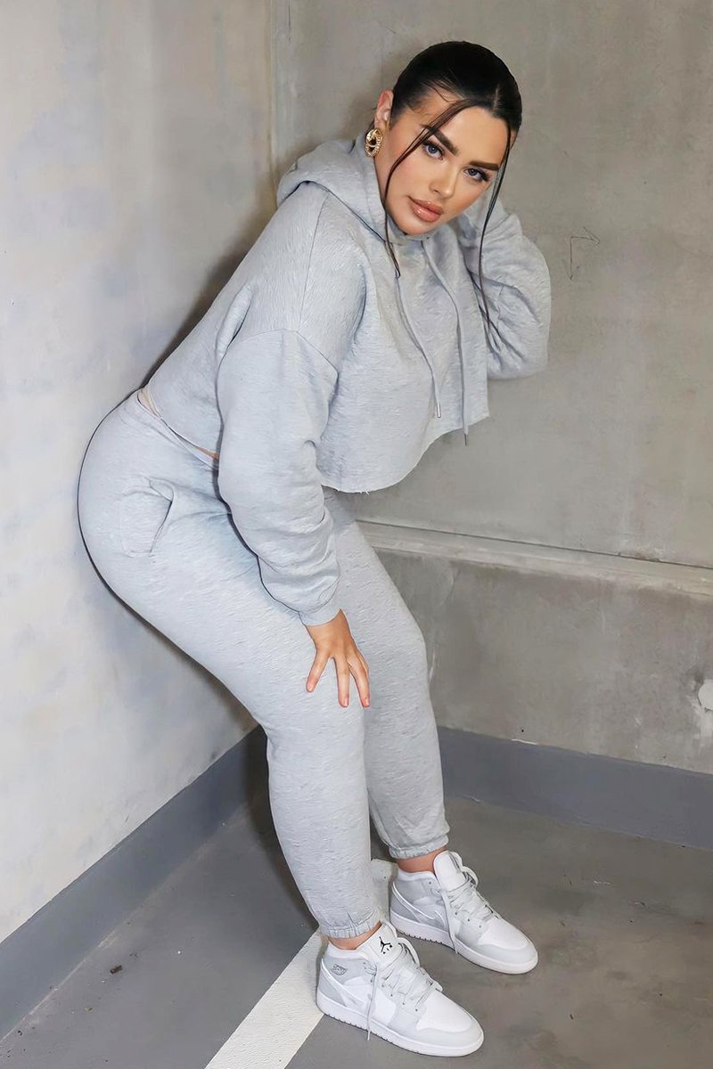 Grey Box Fit Cropped Hoodie - Neala-Hoodies