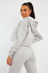 Grey Box Fit Cropped Hoodie - Neala-Hoodies