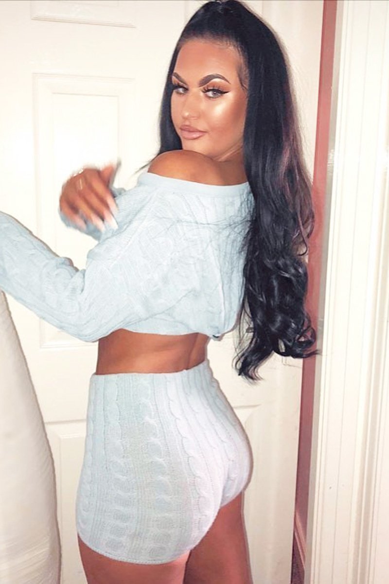 Grey Cable Knit Loungewear Set - Karlie-Loungewear