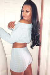 Grey Cable Knit Loungewear Set - Karlie-Loungewear