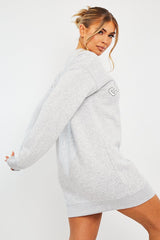 Grey California Slogan Sweater Mini Dress - Immi-Dresses