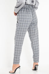 Grey Check Paper Bag Trousers - Irma-Trousers