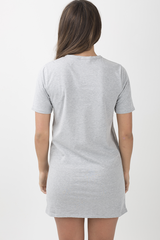 Grey Choker Live N Love Eagle Print T Shirt Dress - Tia-Dresses