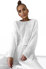 Grey Chunky Knit Loungewear Set - Harper-Loungewear