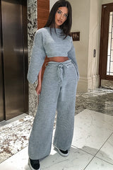 Grey Chunky Knit Loungewear Set - Harper-Loungewear