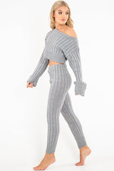 Grey Chunky Knit Loungewear Set - Wynter-Loungewear