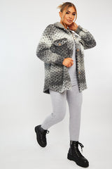 Grey Chunky Knit Shacket - Ellajane-Shacket