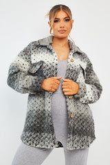 Grey Chunky Knit Shacket - Ellajane-Shacket